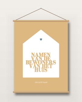 Textielposter – Huis met Namen - Printcandy