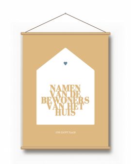 Textielposter – Huis met Namen Textielposter – Huis met Namen - Printcandy