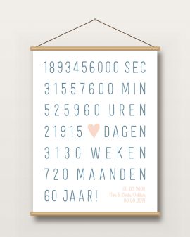 Textielposter – Huwelijk Jubileum - Printcandy