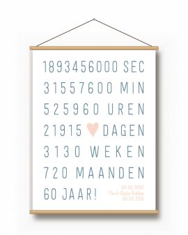 Textielposter – Huwelijk Jubileum - Printcandy