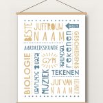 Textielposter – Juf en Meester - Cloud