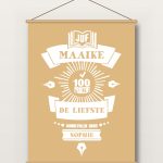 Textielposter – Juf en Meester