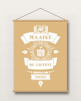 Textielposter – Juf en Meester - Printcandy