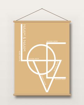 Textielposter – Love - Met Namen - Printcandy