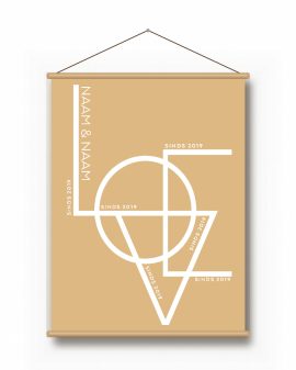 Textielposter – Love - Met Namen - Printcandy