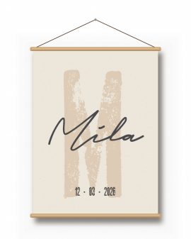 Textielposter – Naam met Initiaal - Printcandy