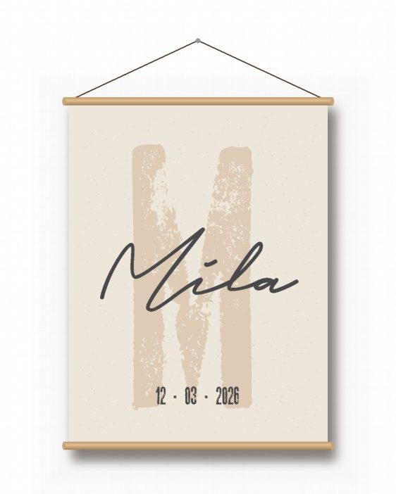 Textielposter – Naam met Initiaal - Printcandy