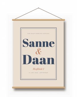 Textielposter – Ons Verhaal - gepersonaliseerde textielposter van Printcandy