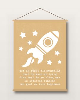 Textielposter – Raket - Printcandy