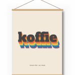 Textielposter – Retro Regenboog