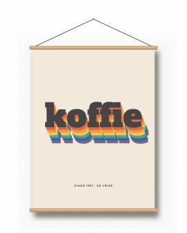 Textielposter – Retro Regenboog - gepersonaliseerde textielposter van Printcandy