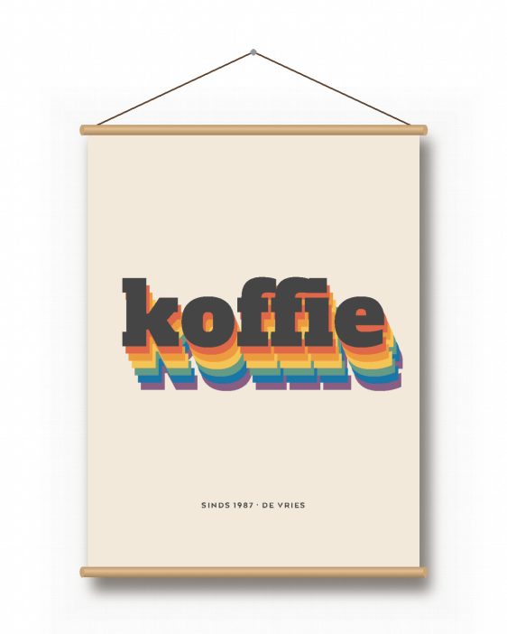 Textielposter – Retro Regenboog Textielposter – Retro Regenboog - gepersonaliseerde textielposter van Printcandy