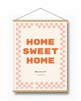 Textielposter – Speels Dambord - gepersonaliseerde textielposter van Printcandy