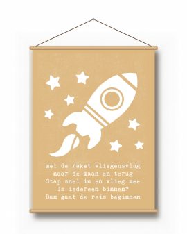 Textielposter – To the Moon - Printcandy