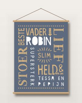 Textielposter – Voor Papa en Mama - Printcandy