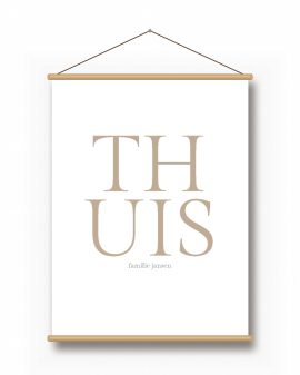 Textielposter – Woord in Twee Regels - gepersonaliseerde textielposter van Printcandy