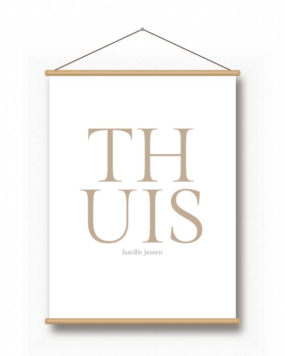 Textielposter – Woord in Twee Regels Textielposter – Woord in Twee Regels - gepersonaliseerde textielposter van Printcandy